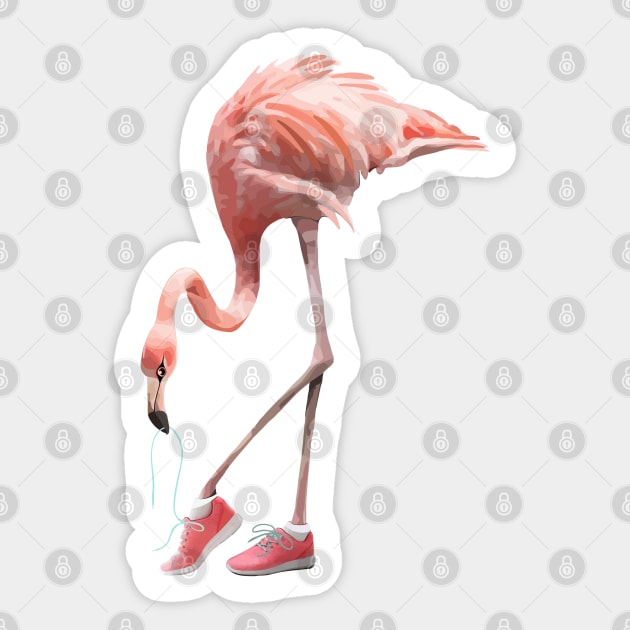 Flamingo and pink shoes Sticker by Collagedream